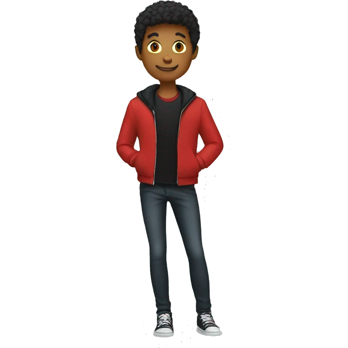 Red T-shirt with a black jacket around it emoji