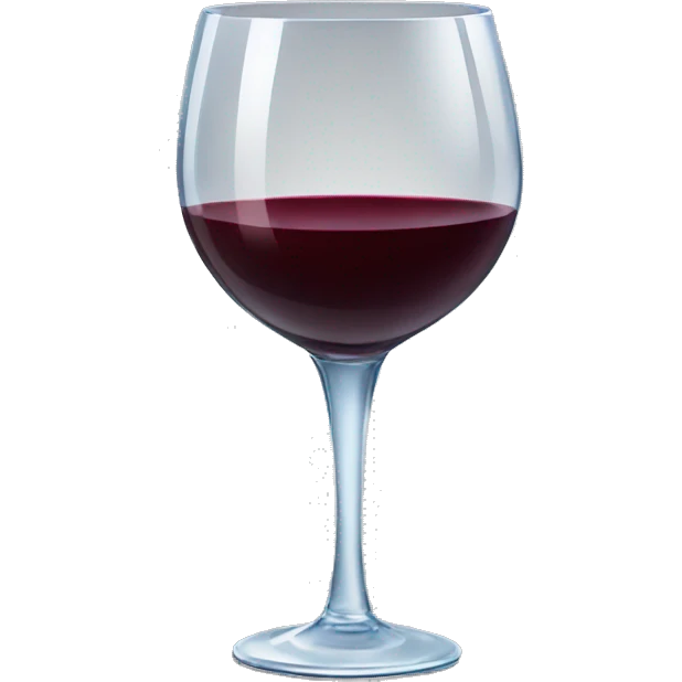 Red wine in a crystal glass. emoji