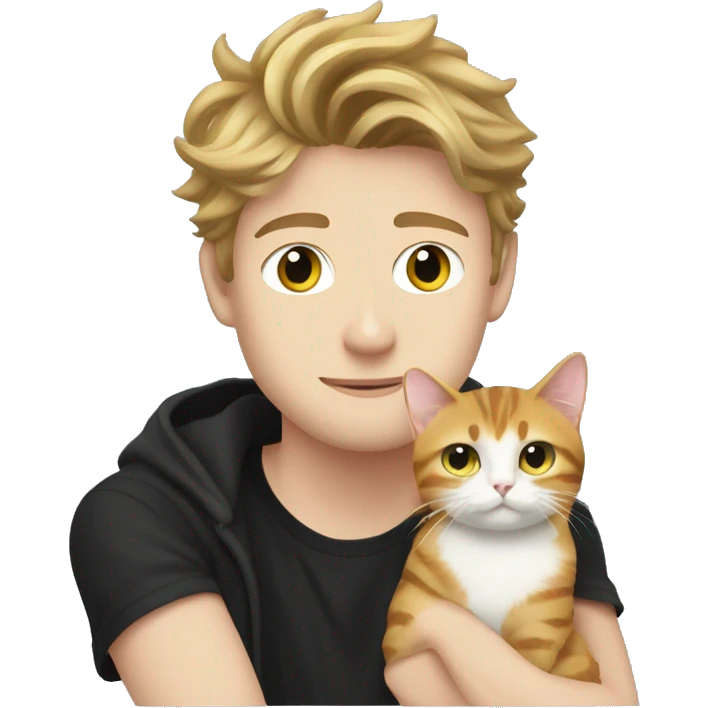 Luke Hemmings with a cat  emoji