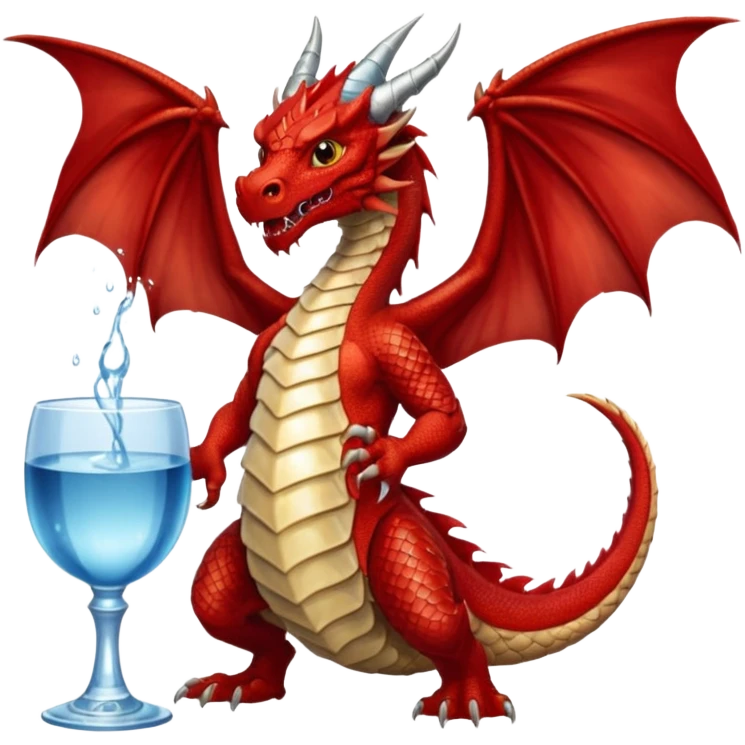 red dragon holding a drink emoji