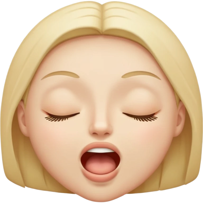person with closed eyes and mouth open in blissful expression moaning with pleasure emoji