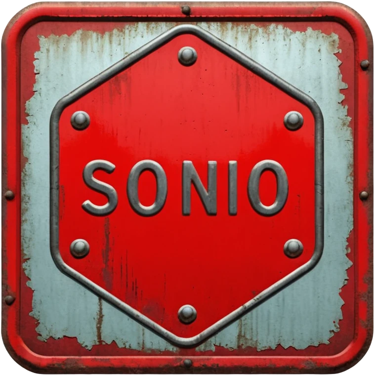 red, road sign, hexagonal, with the inscription SANCTIONS emoji