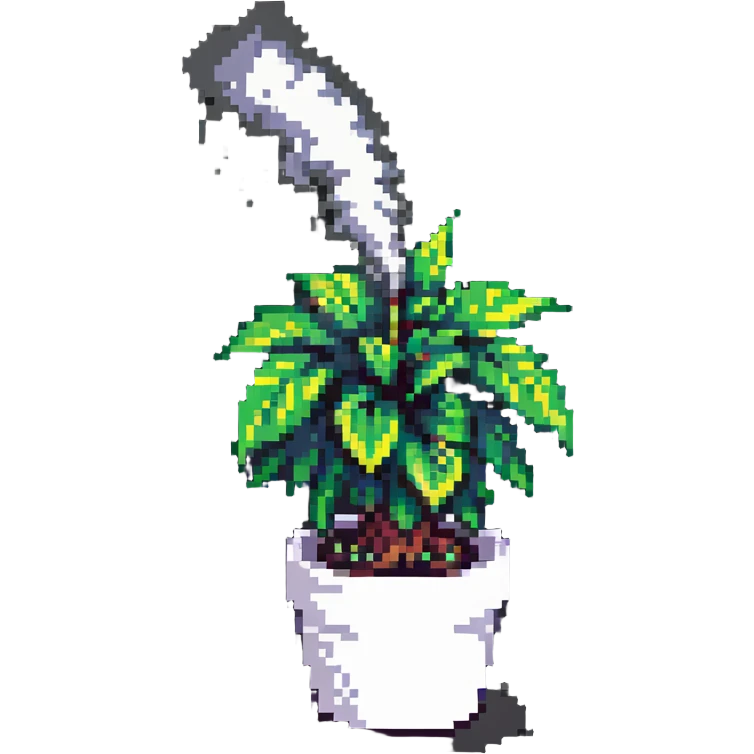furious potted plant exhaling smoke emoji