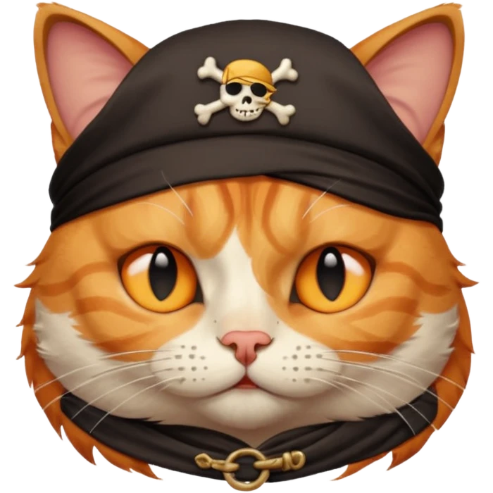 pirate cats with one eye closed with eyeband emoji