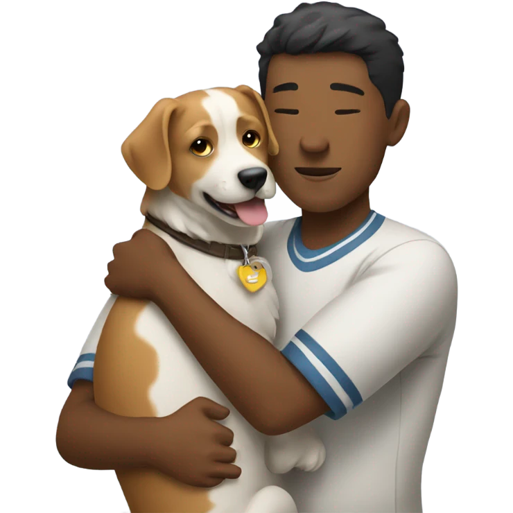 person hugging dog emoji