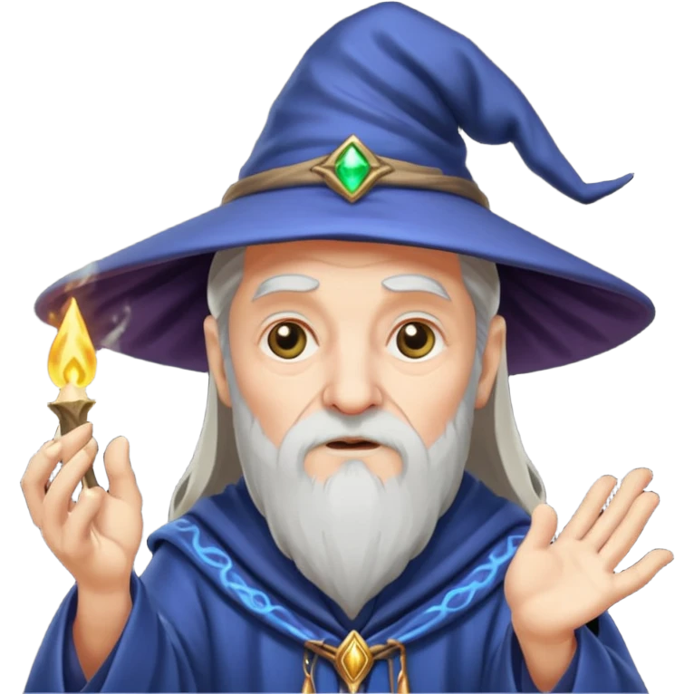 old wizard casting spells emoji