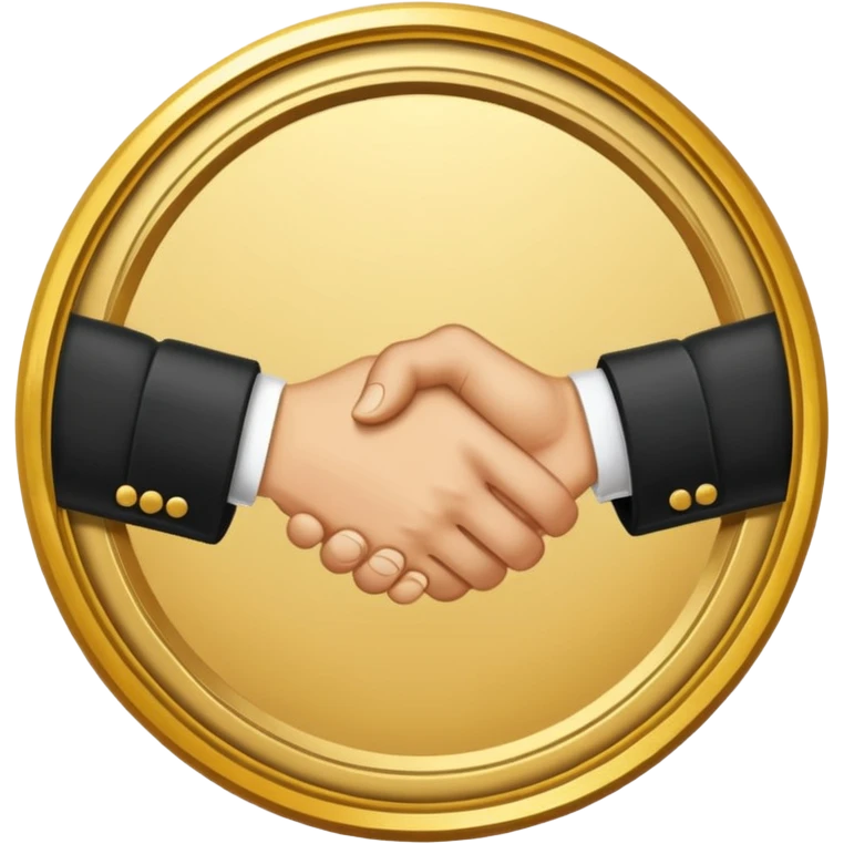 circular achievement style badge border for brand loyalist featuring a handshake and classy border  emoji