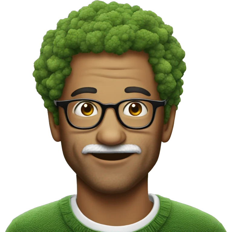 man in his 20s with broccoli hair and glasses kissing an aged man emoji