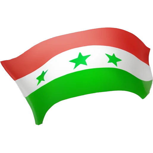  syrian flag but instead of the red part make it green emoji