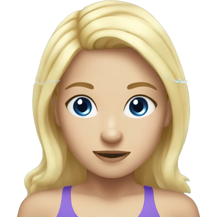 girl swimming blonde hair blue eyes emoji