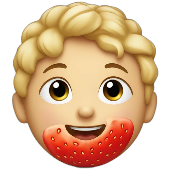 Un bébé avec fraise emoji