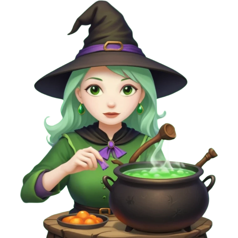 green witch cooking potion emoji