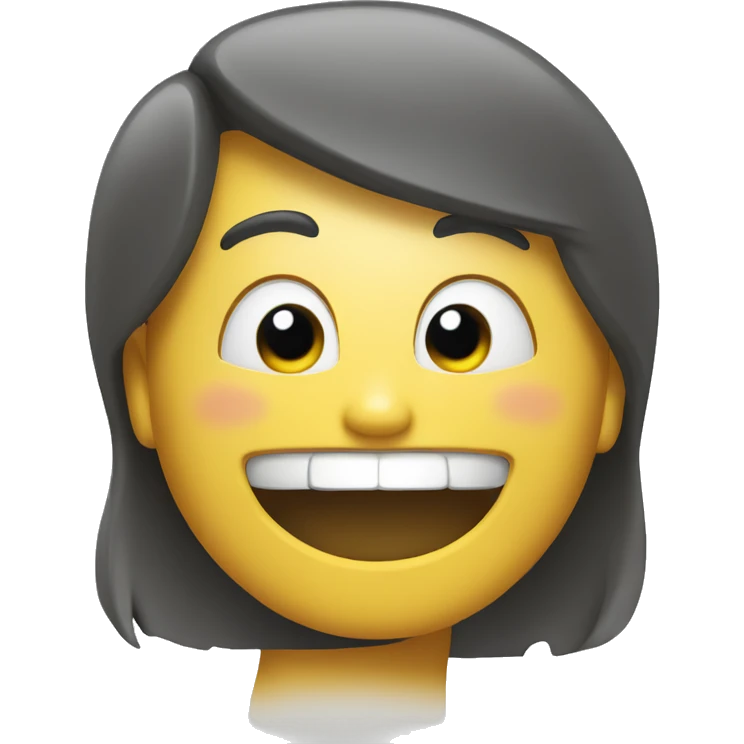 smiling with yellow bone in mouth emoji