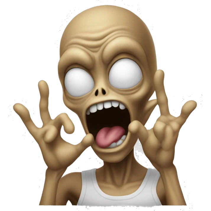 Alien throwing up west side  emoji