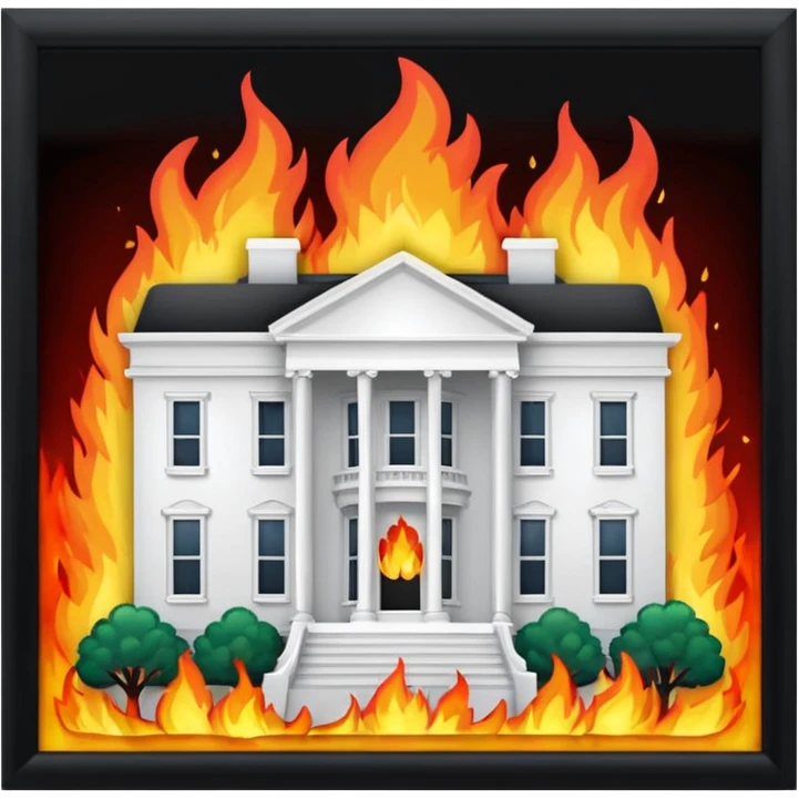 The White House on fire  emoji