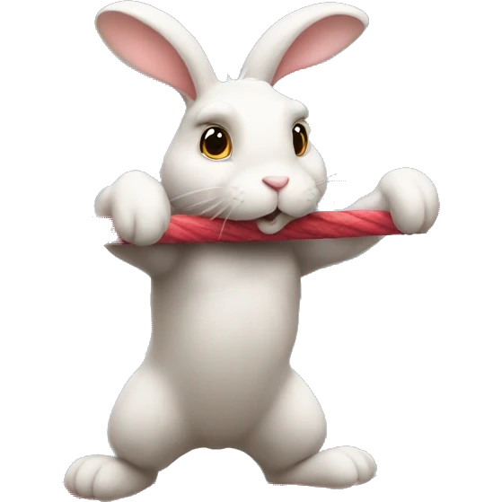 Bunny on a tightrope  emoji