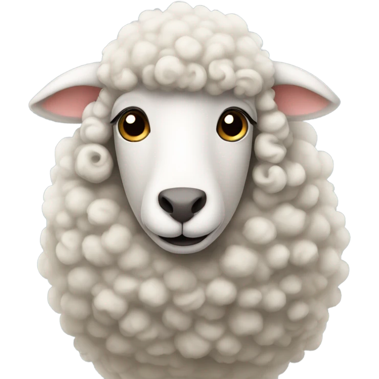 Sheep with curly hair emoji
