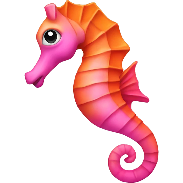 pink and orange sea horse emoji