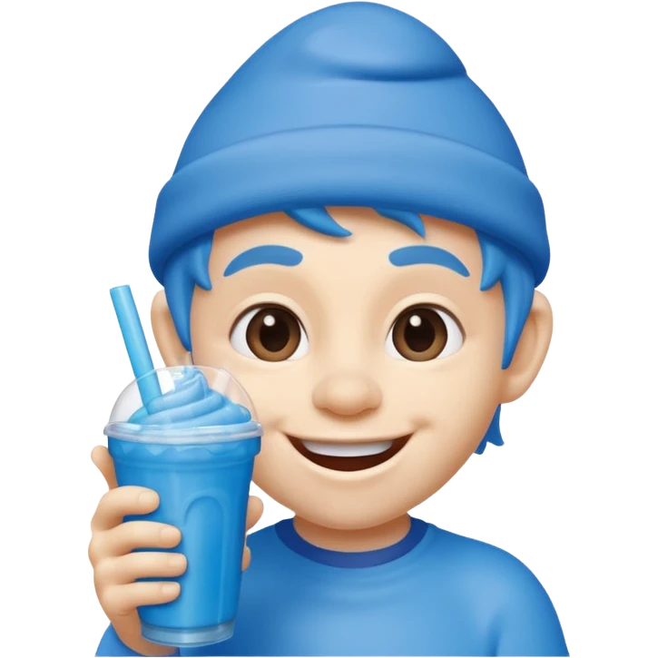 smurf drinking slurpee emoji