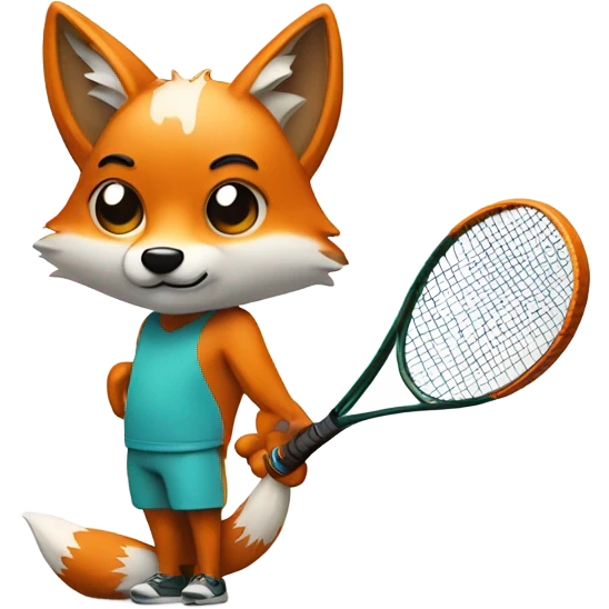 Fox playing tennis emoji