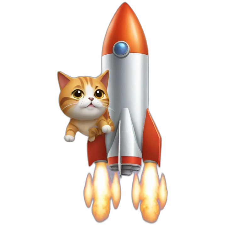 Rocket powered cat emoji