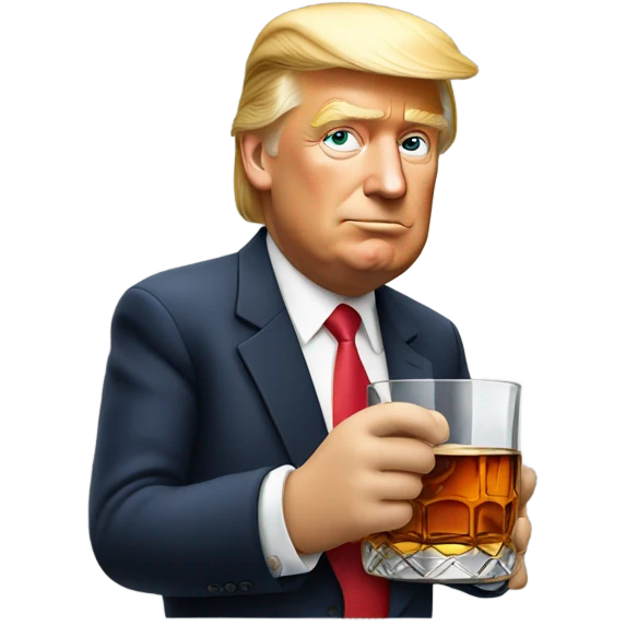 Donald Trump drinking whiskey emoji
