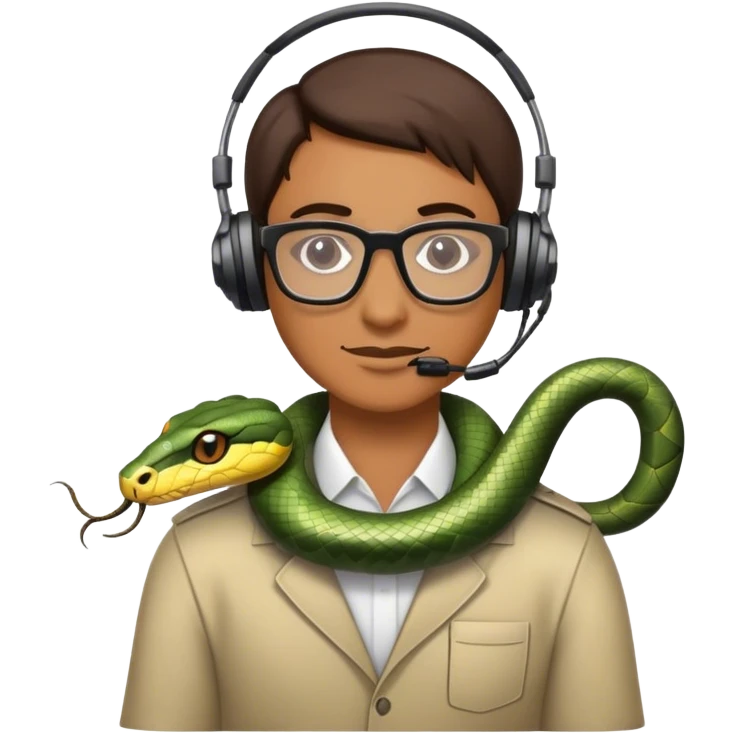 🐍
 i want this snake bit more pc freak. application developer emoji