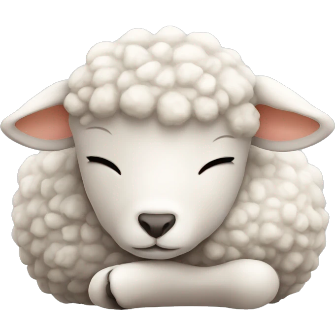 Lamb curled up sleeping emoji