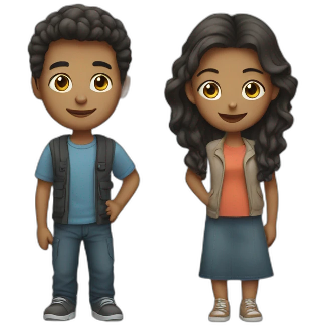 cute girl and boy couple emoji