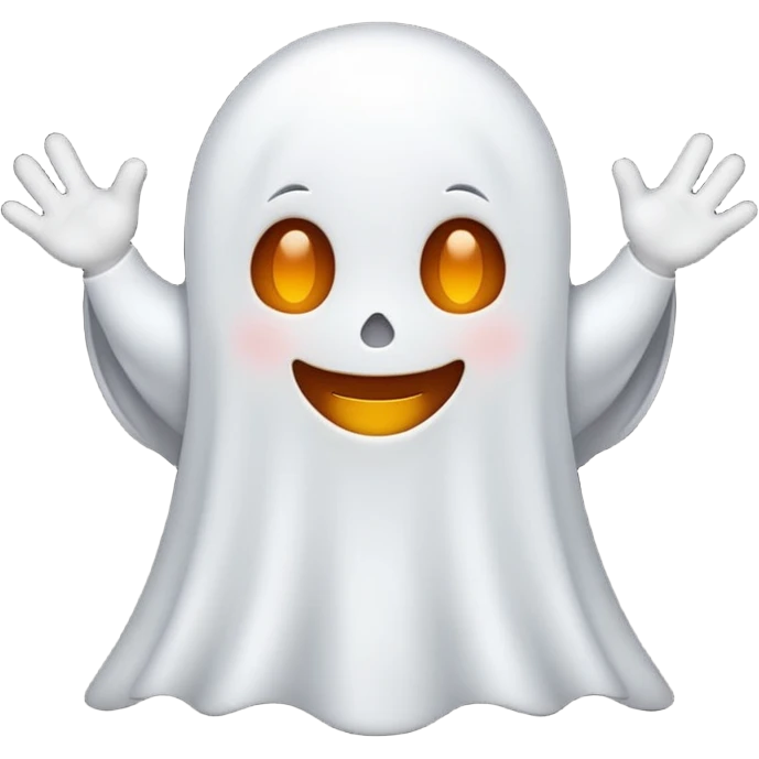 simple and cute ghost character emoji style emoji