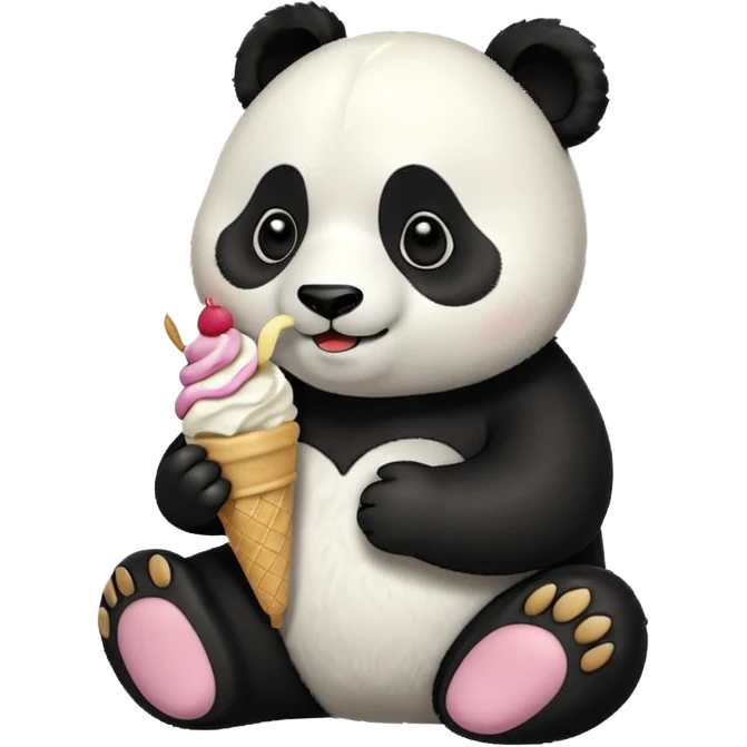 Panda eating ice cream emoji