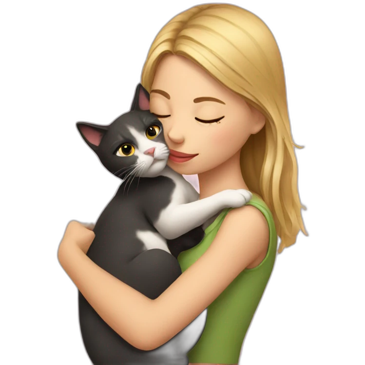 Girl kissing a cat emoji