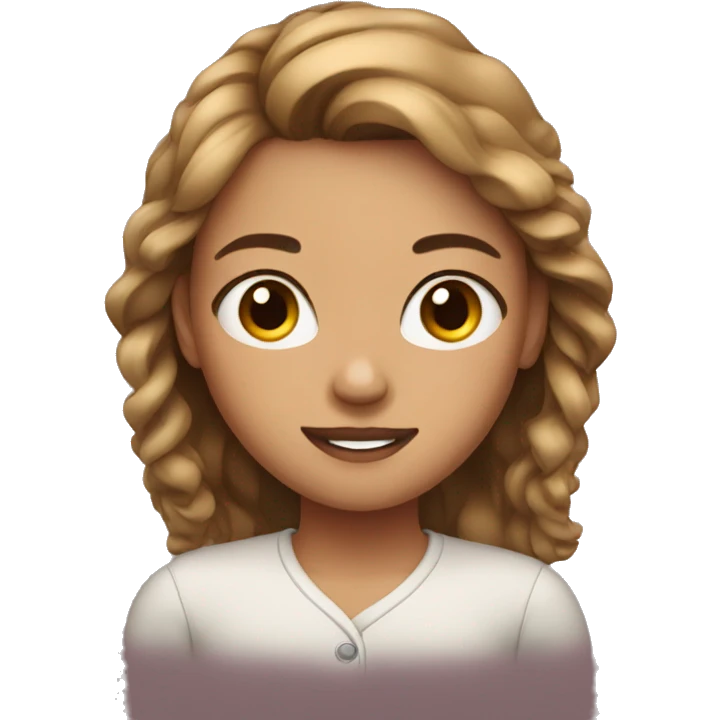 Girl whit bronw hair emoji