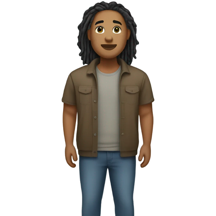 plus size light skin man with locs full body emoji