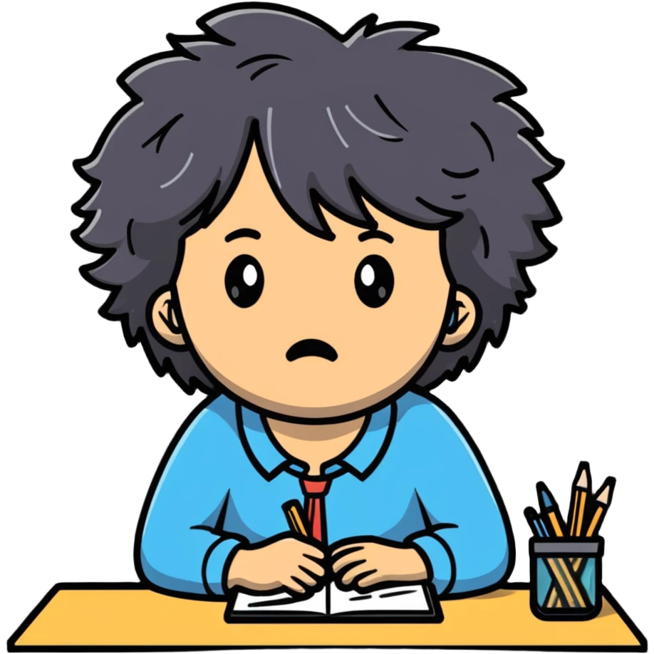 panicked teacher with messy hair and stressed facial expression emoji