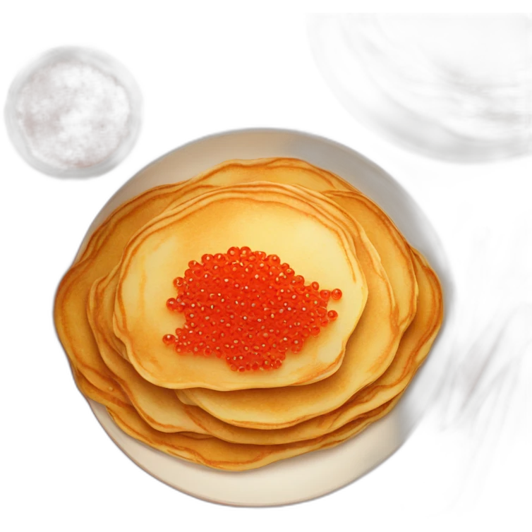 Pancake with red caviar emoji