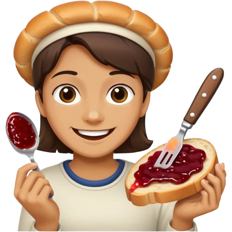 나이프로 식빵에 잼 바르기 emoji