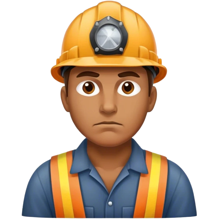 miner photorealistic serious emoji