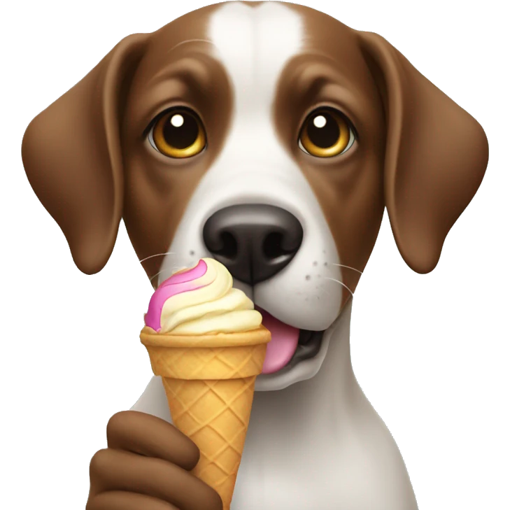 Dog holding ice cream  emoji