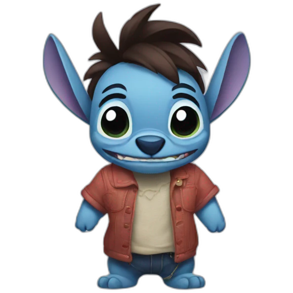 Stitch qui rigole emoji