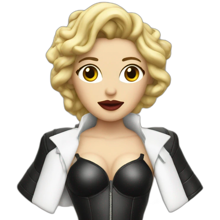 Madonna sings in leather outfit emoji