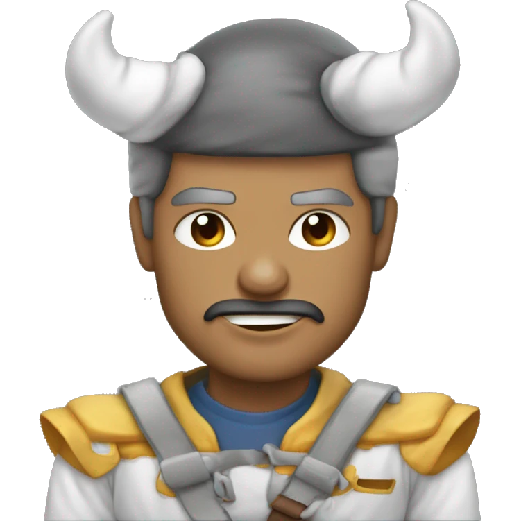 um homem doido com colher na mão emoji