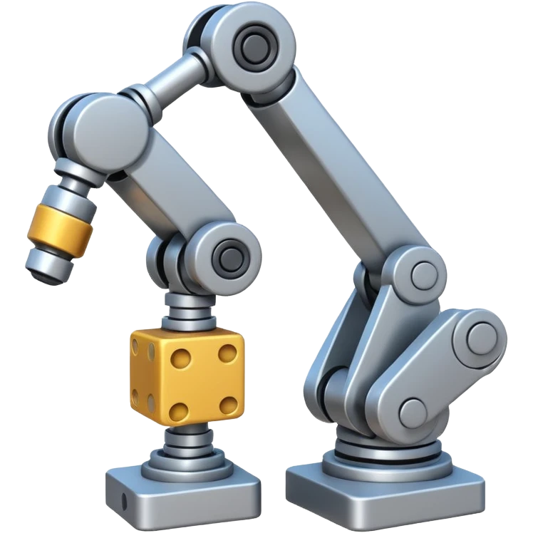 emoji about robot arm with block emoji