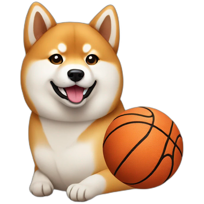 shiba inu with basketball emoji