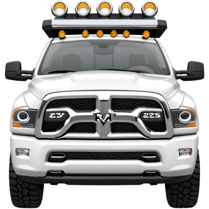 White 2025 Ram 2500 crew cab emoji
