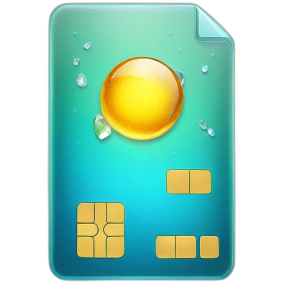 Glass credit card with gems emoji