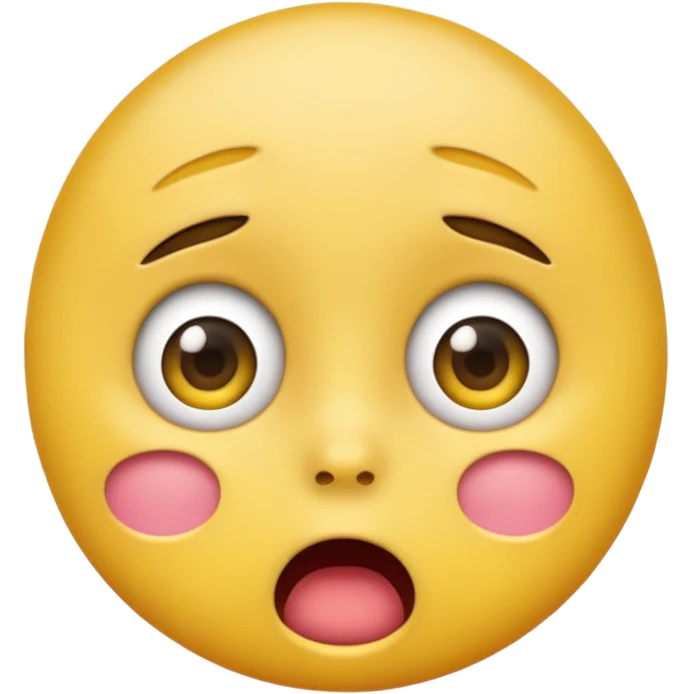 A normal shocked emoji (the one with the blush) and don't have the eyebrow make it yellow based like apple face emojis emoji
