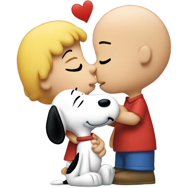 snoopy kissing snoopy emoji