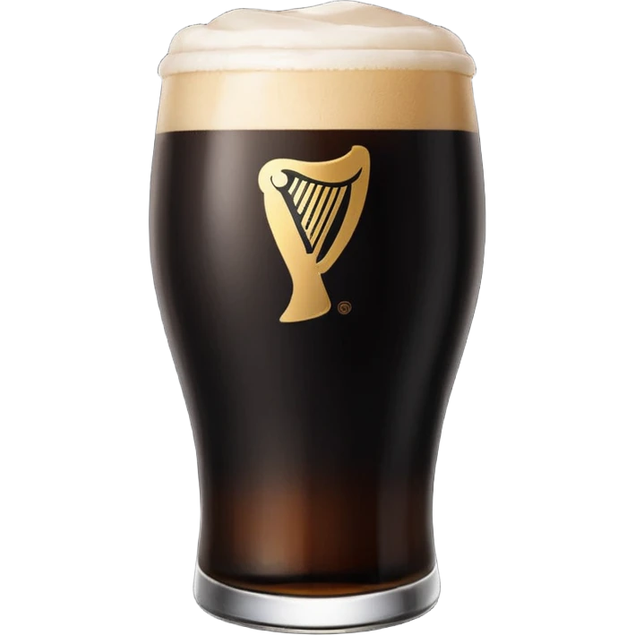 pint of guinness with flat head emoji