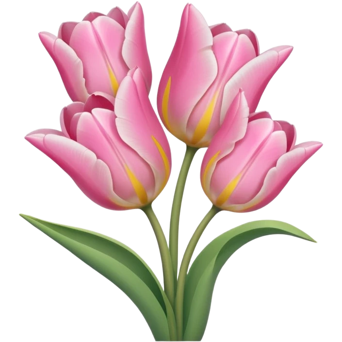 Aesthetic and adorable tulips soft pink emoji
